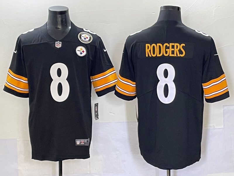 Men Pittsburgh Steelers #8 Rodgers Black Nike Limited NFL 2025 Jersey 006->pittsburgh steelers->NFL Jersey